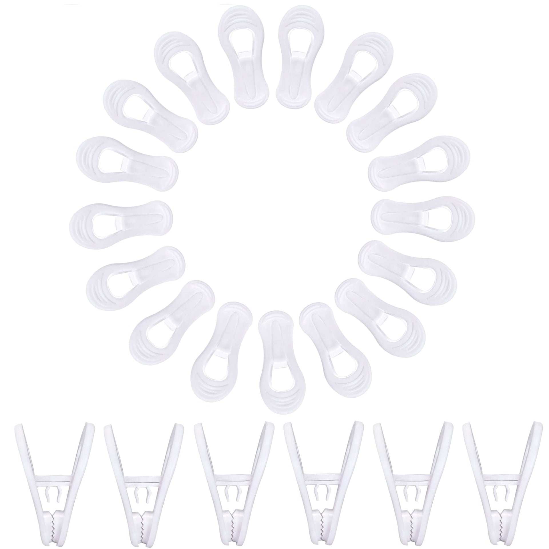 White Hanger Clips 60 Pack