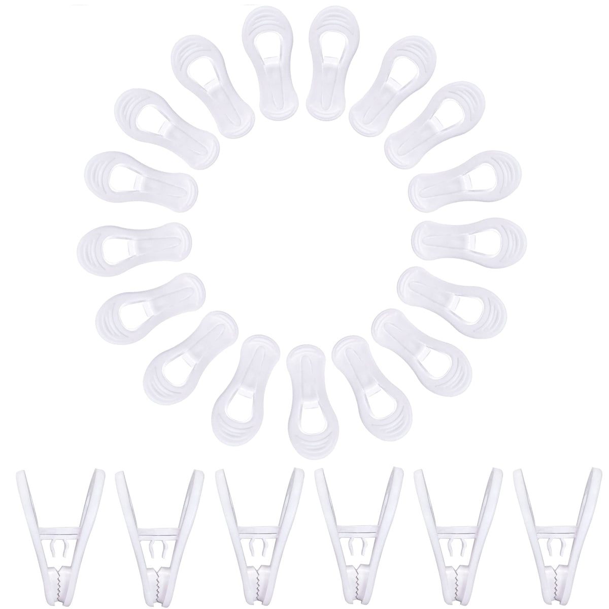 White Hanger Clips 60 Pack