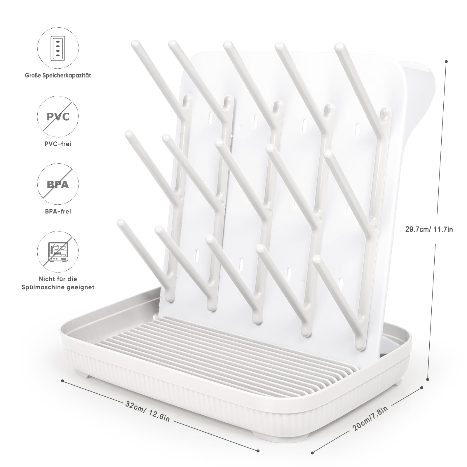 Baby Bottle Drying Rack：Large Vertical Space Saver for Countertop