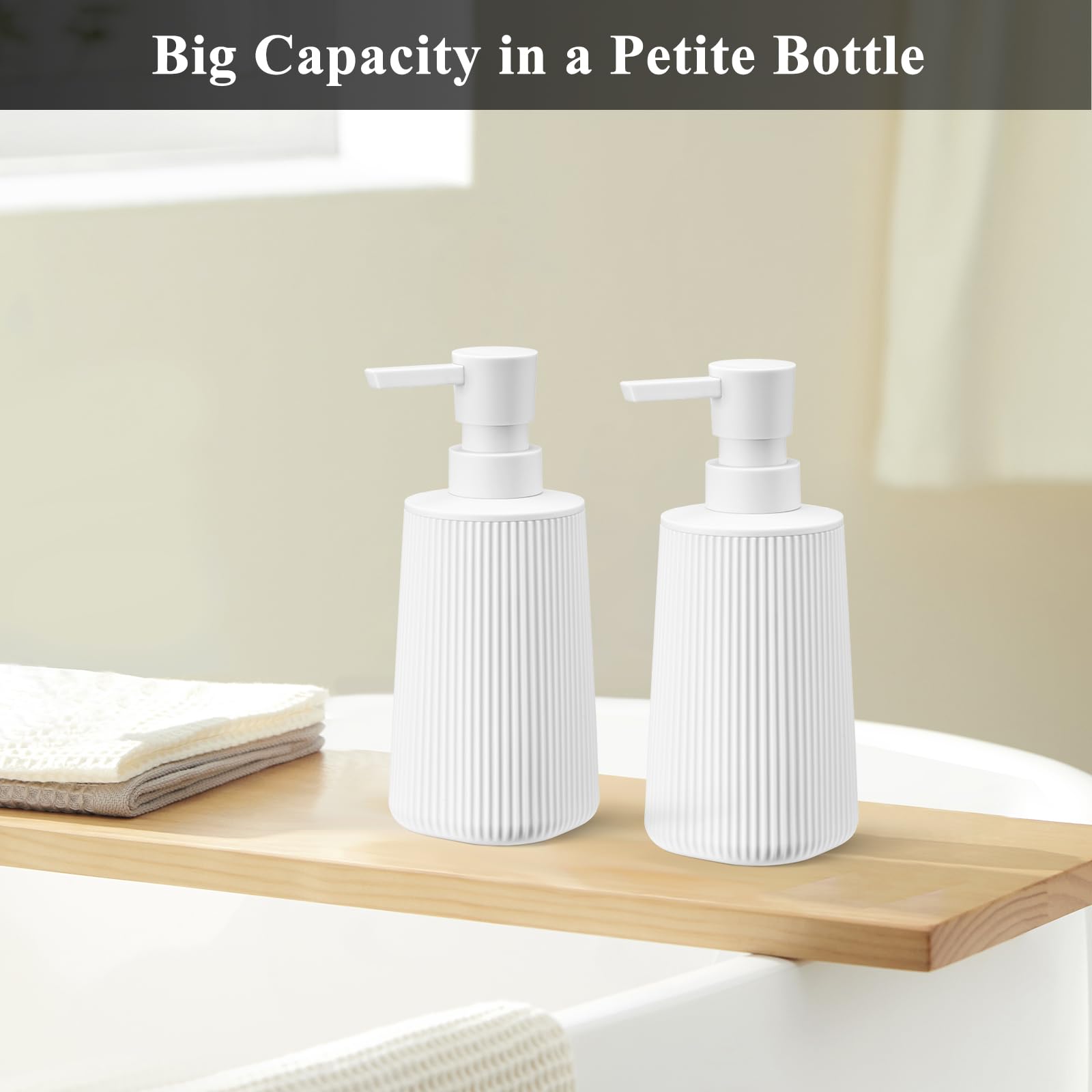 White Hand Soap Dispenser for Bathroom and Kitchen