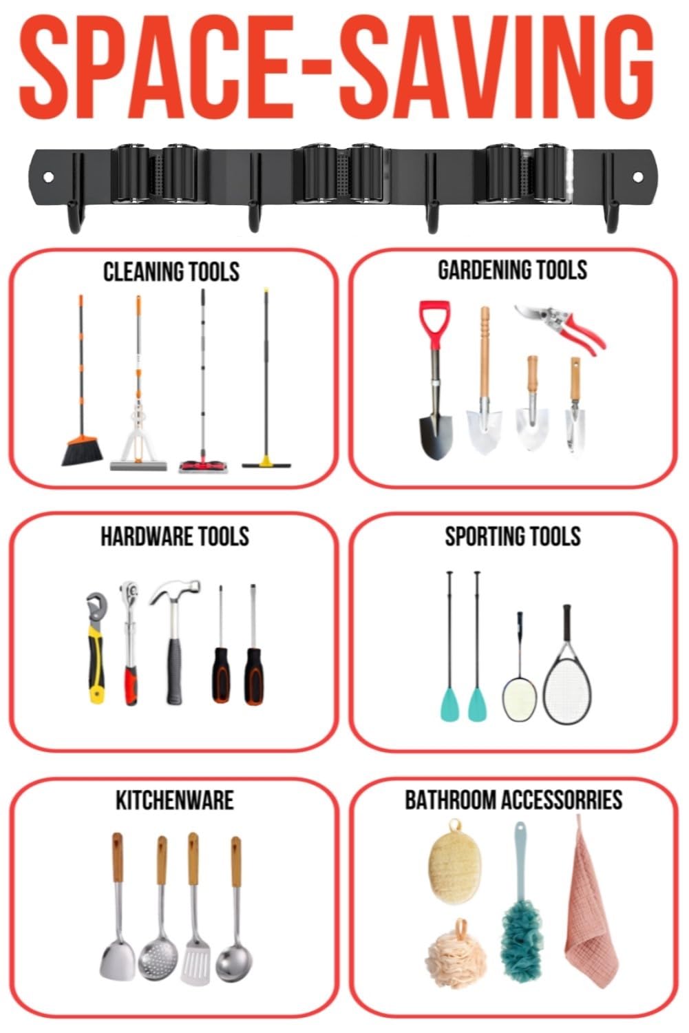 Mop and Broom Holder Wall Mount