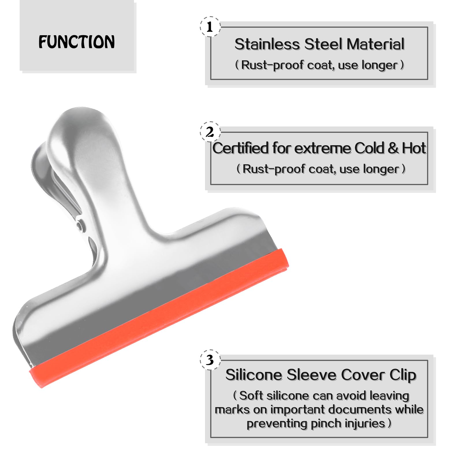 12 Small Pack Stainless Steel Chip Bag Clips Covered with Silicone (12 Count)