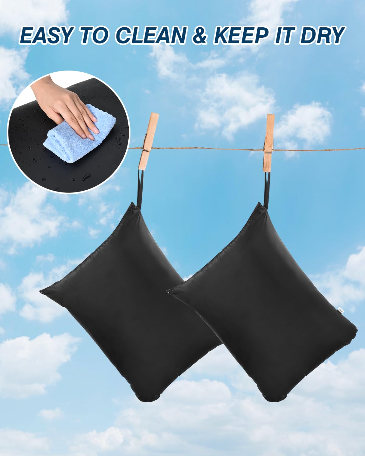 2Pcs Large Laundry Bags 24x32 inch Wet Dry Bag Reusable Waterproof Bag with Zipper for Home Travel Hotel Camping Swimsuits (2 Count)