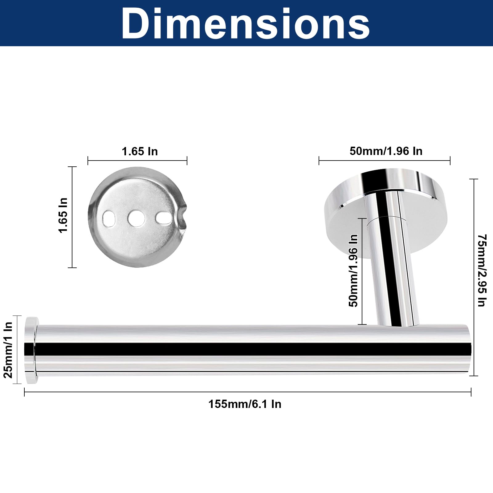 Bathroom Toilet Paper Holder (3 Count)
