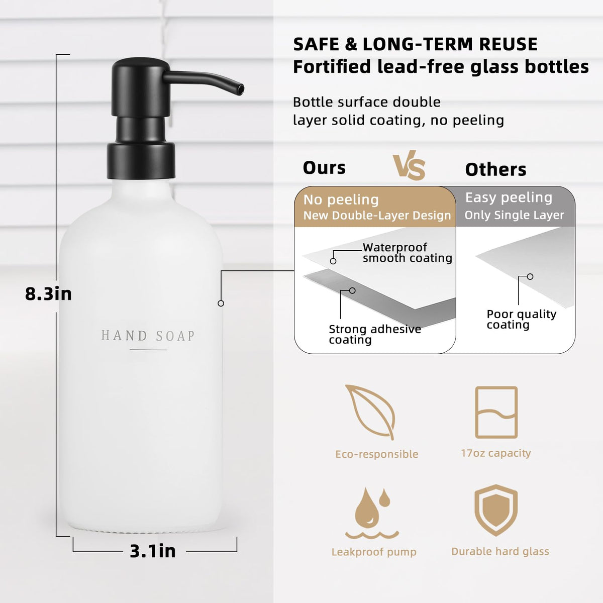 Glass Soap Dispenser (2 Count)