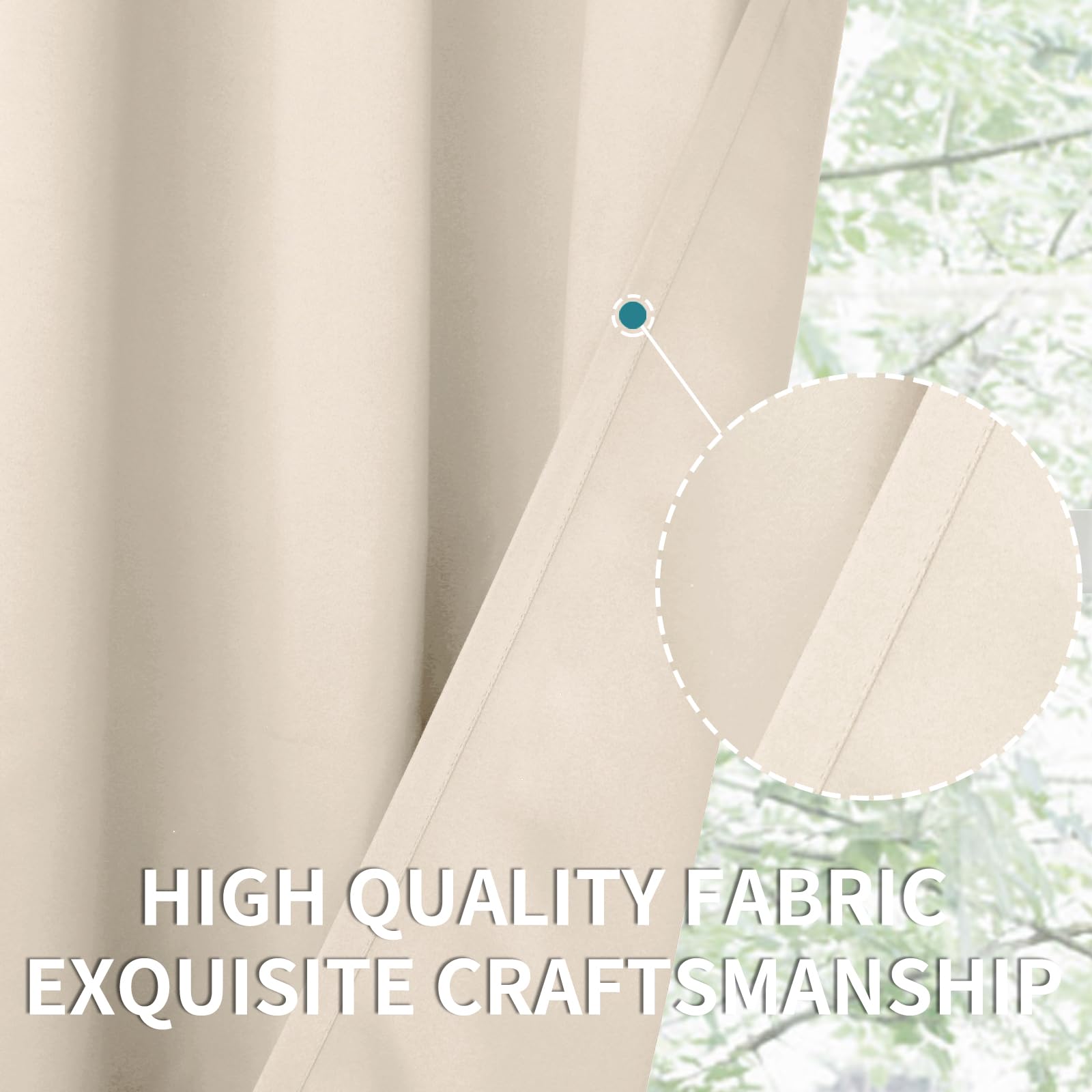 Short Blackout Curtains 48 Inch Length (2 Count)