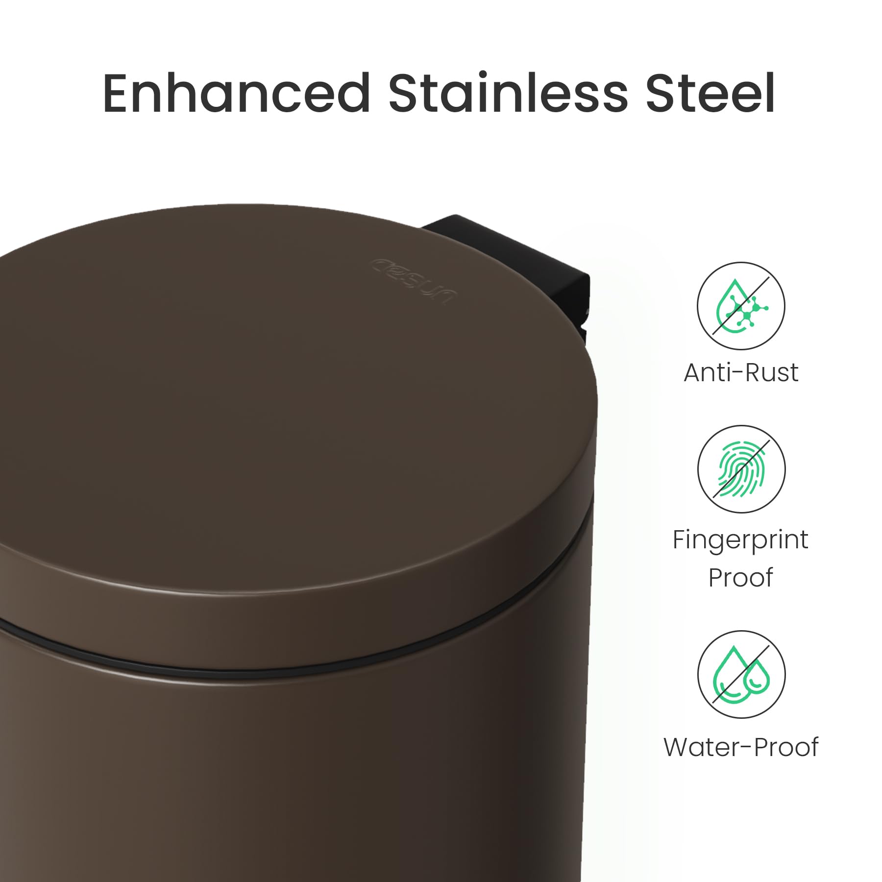 Small Round Bathroom Trash Can with Lid Soft Close