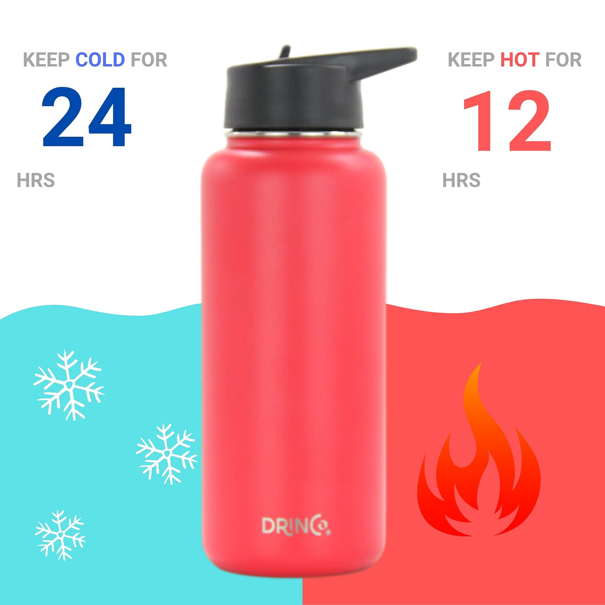 Stainless Steel Water Bottle Spout Lid Vacuum Insulated Double Wall Water Bottle Wide Mouth