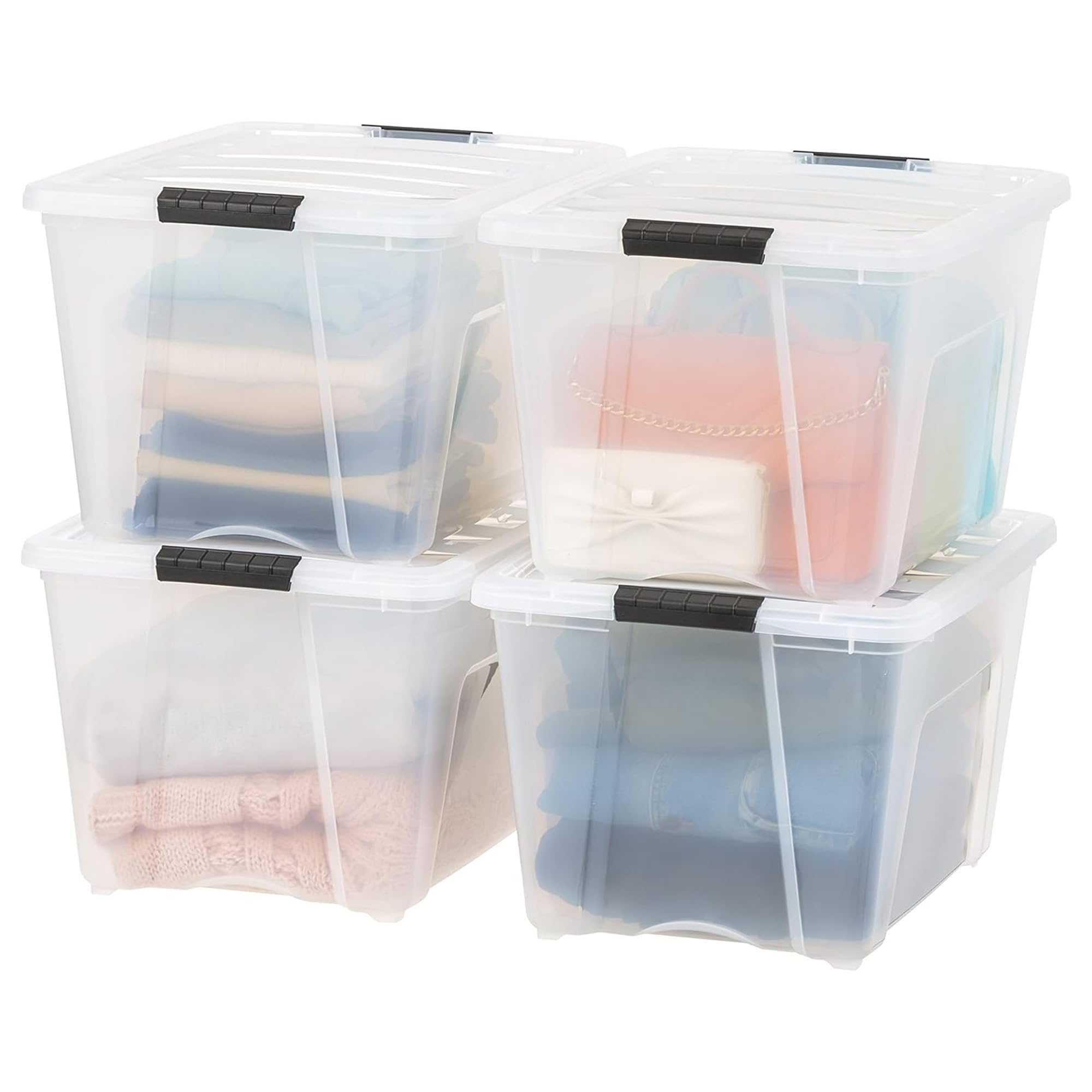 54 Qt Stackable Plastic Storage Bins with Lids (8 Count)