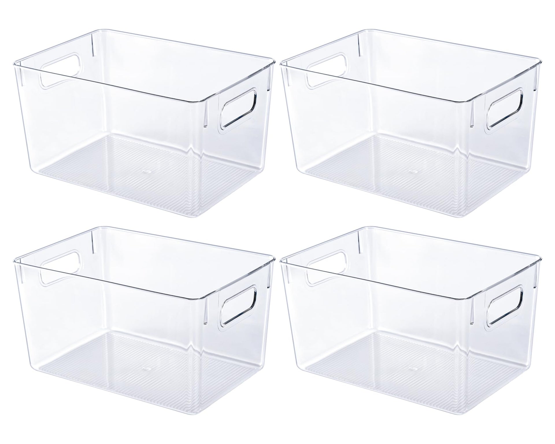 Clear Plastic Storage Bins (4 Count)