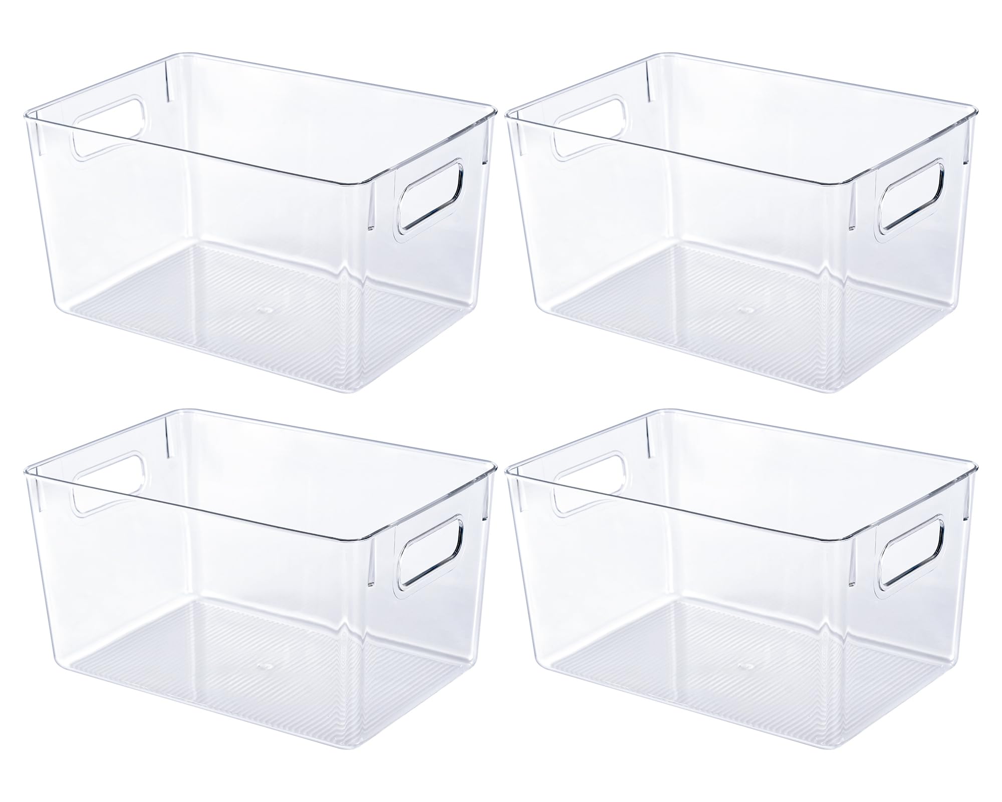 Clear Plastic Storage Bins (4 Count)