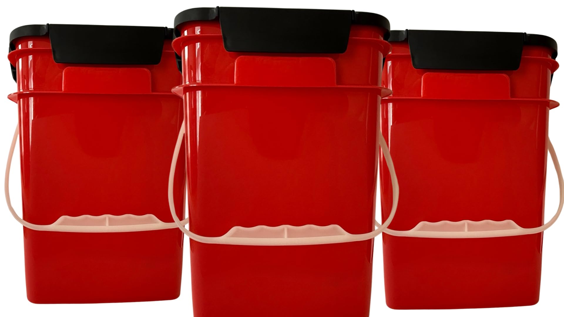 4 Gallon Square Food Grade Bucket Pail with Plastic Handles and Lid