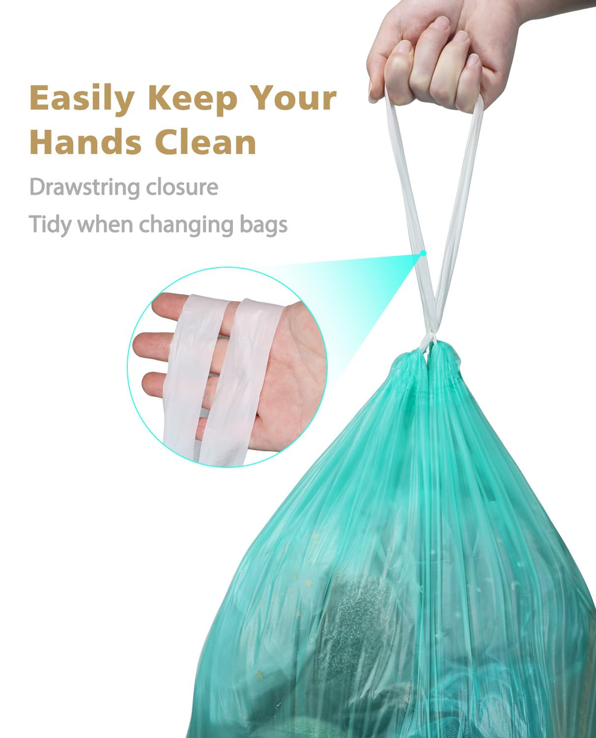 Compostable Trash Bags 4 Gallon Drawstring Trash Bags (100 Count)