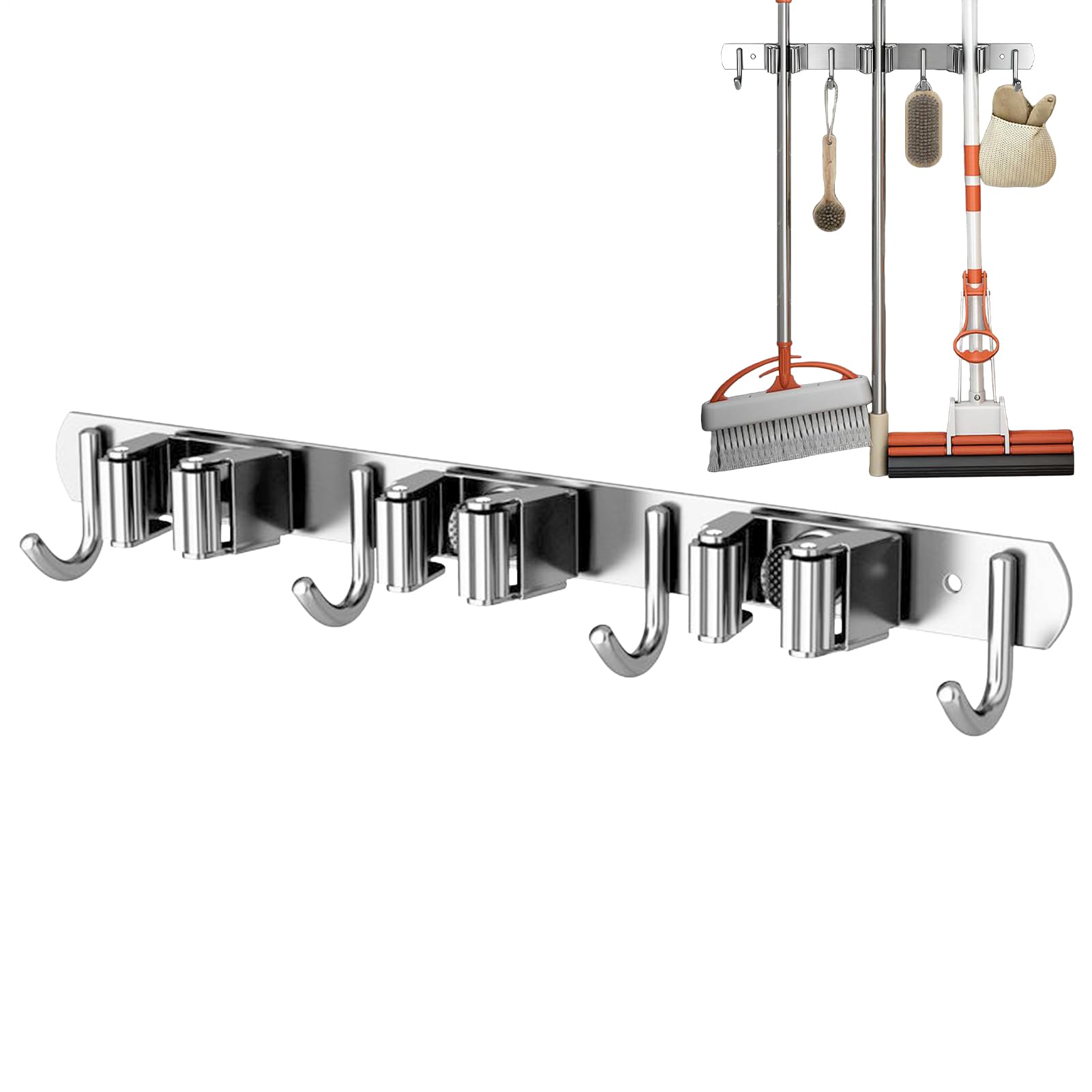 Broom Holder Wall Mount Stainless Steel Holder