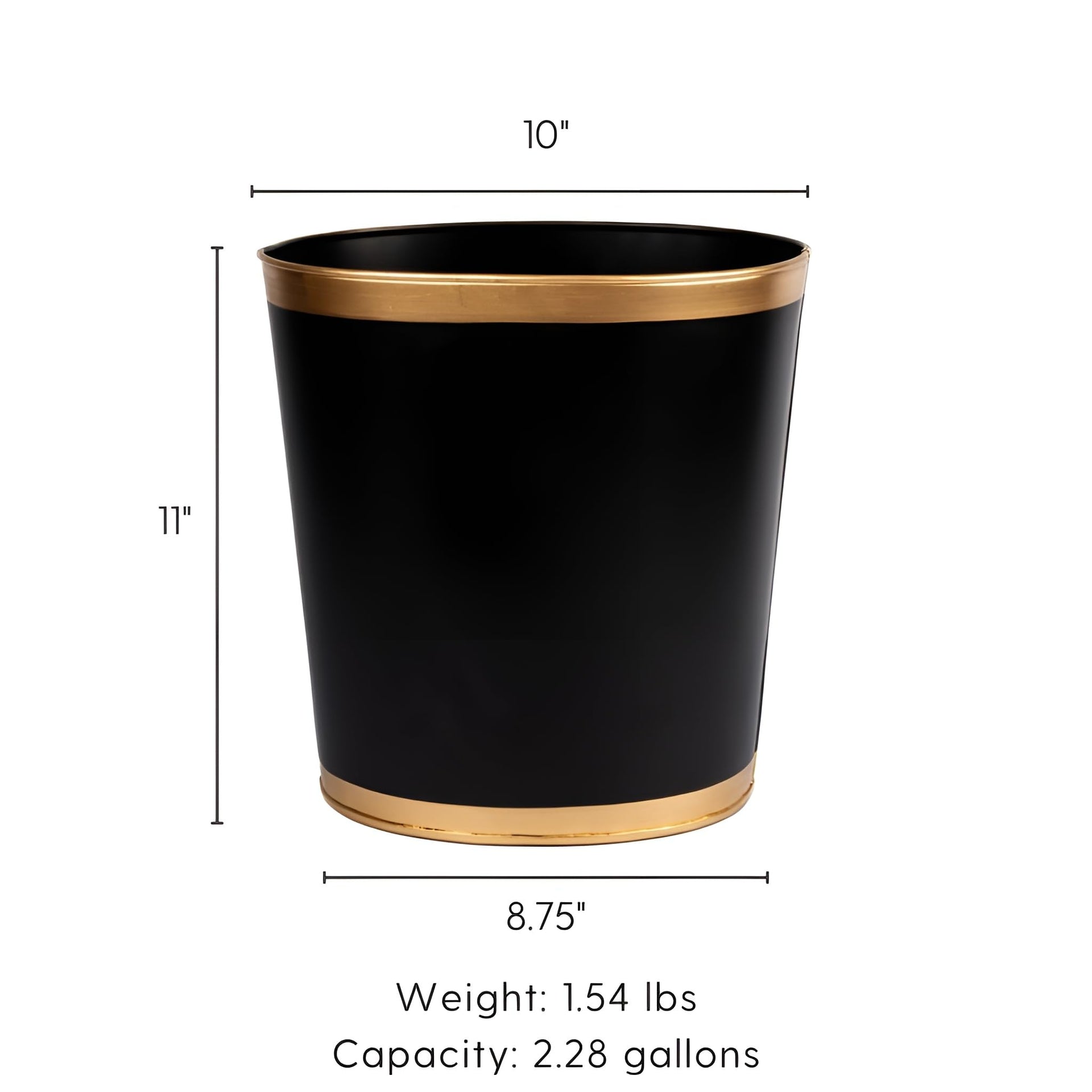 Jaye’s Studio Matte Black Waste Basket For Bathroom