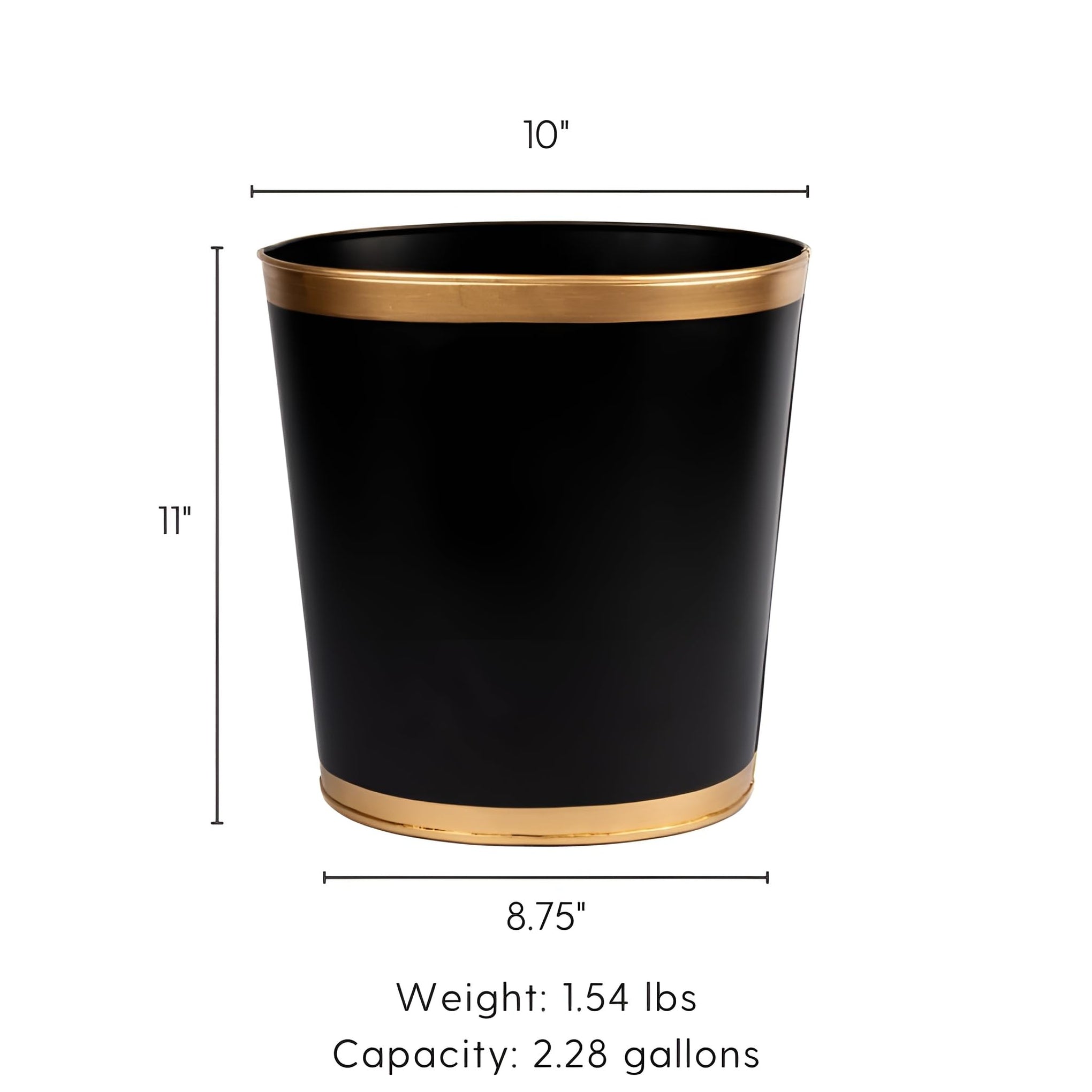 Jaye’s Studio Matte Black Waste Basket For Bathroom