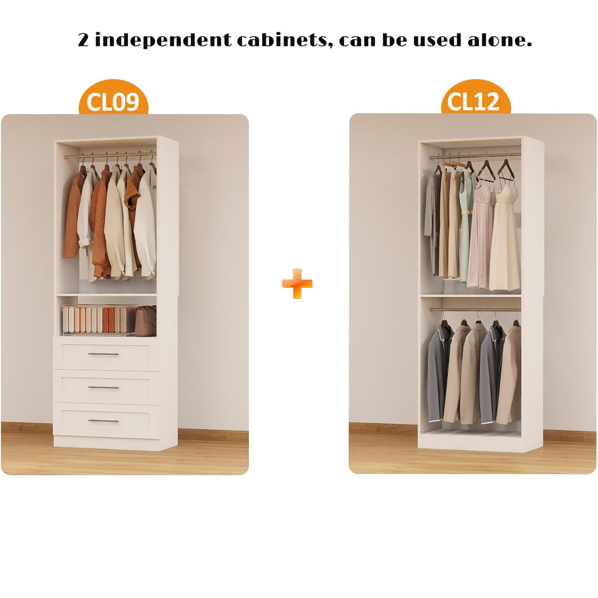 Closet System with 3 Drawers