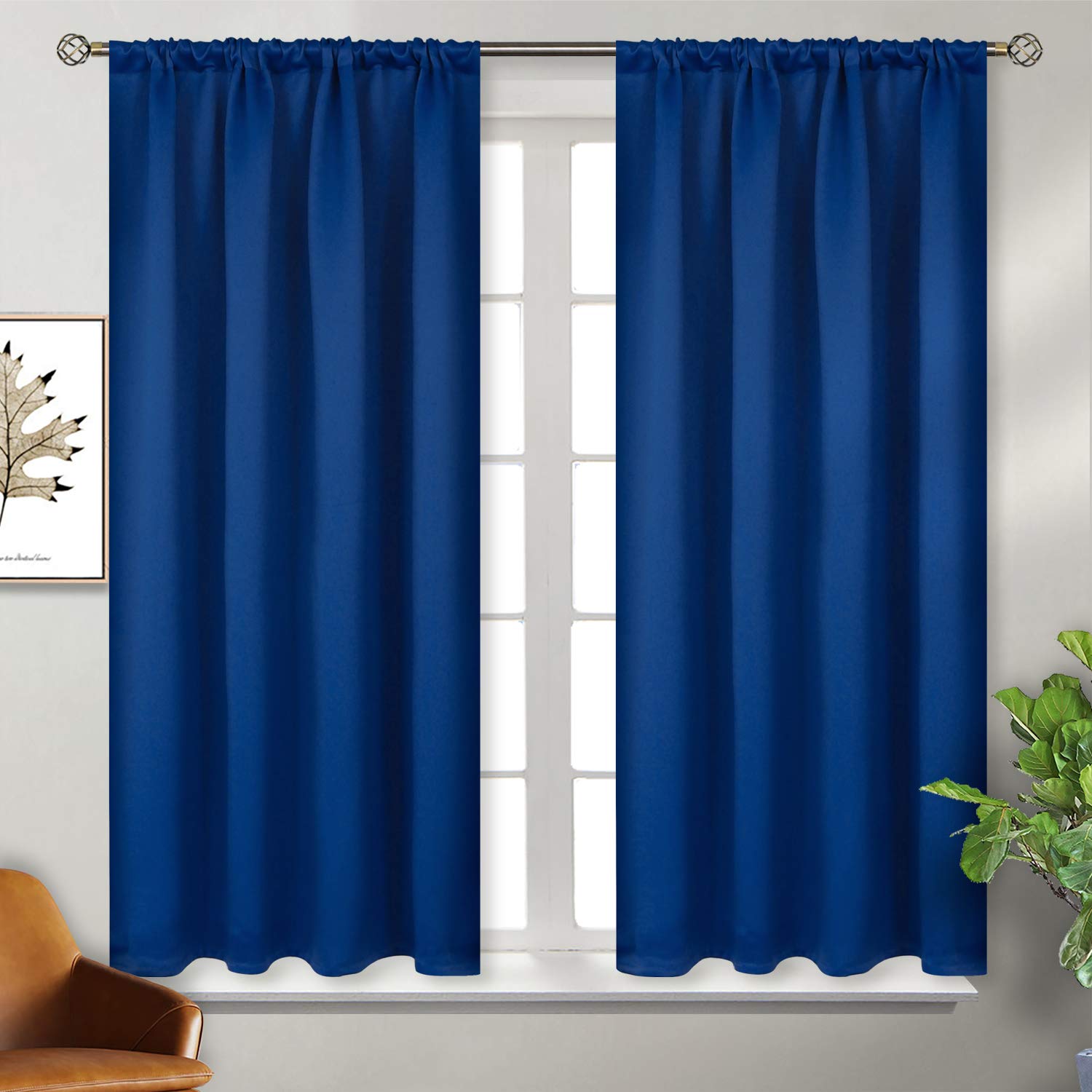 Short Blackout Curtains for Bedroom 45 Inch Length