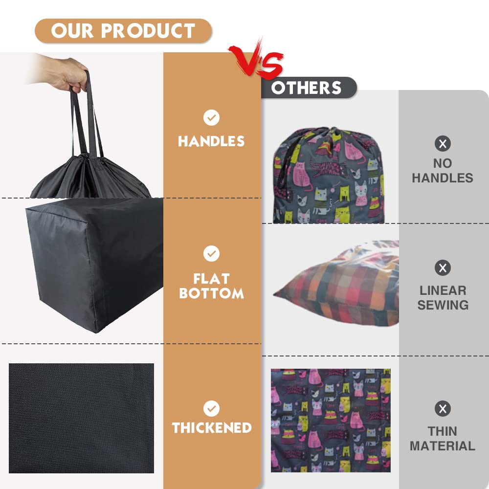 Washable Travel Laundry Bag with Handles and Drawstring (2 Count)