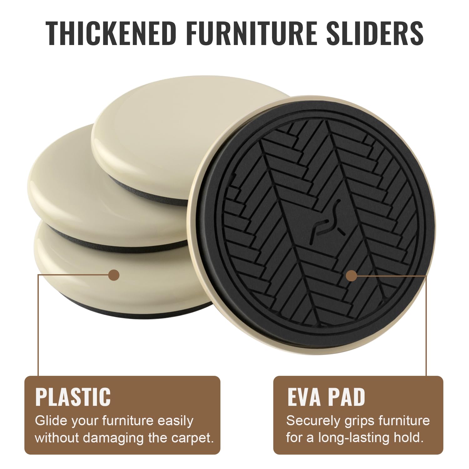Furniture Sliders for Carpet (8 Count)