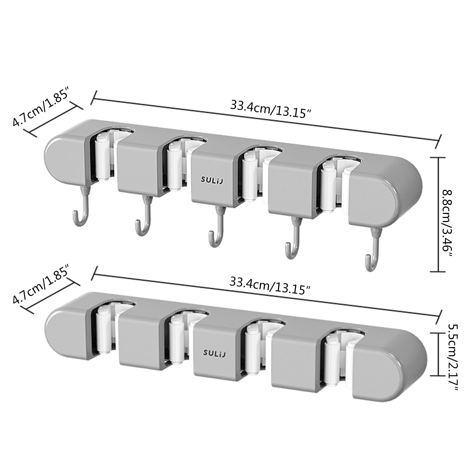 Mop Broom Holder Wall Mounted Clip Grippers Self