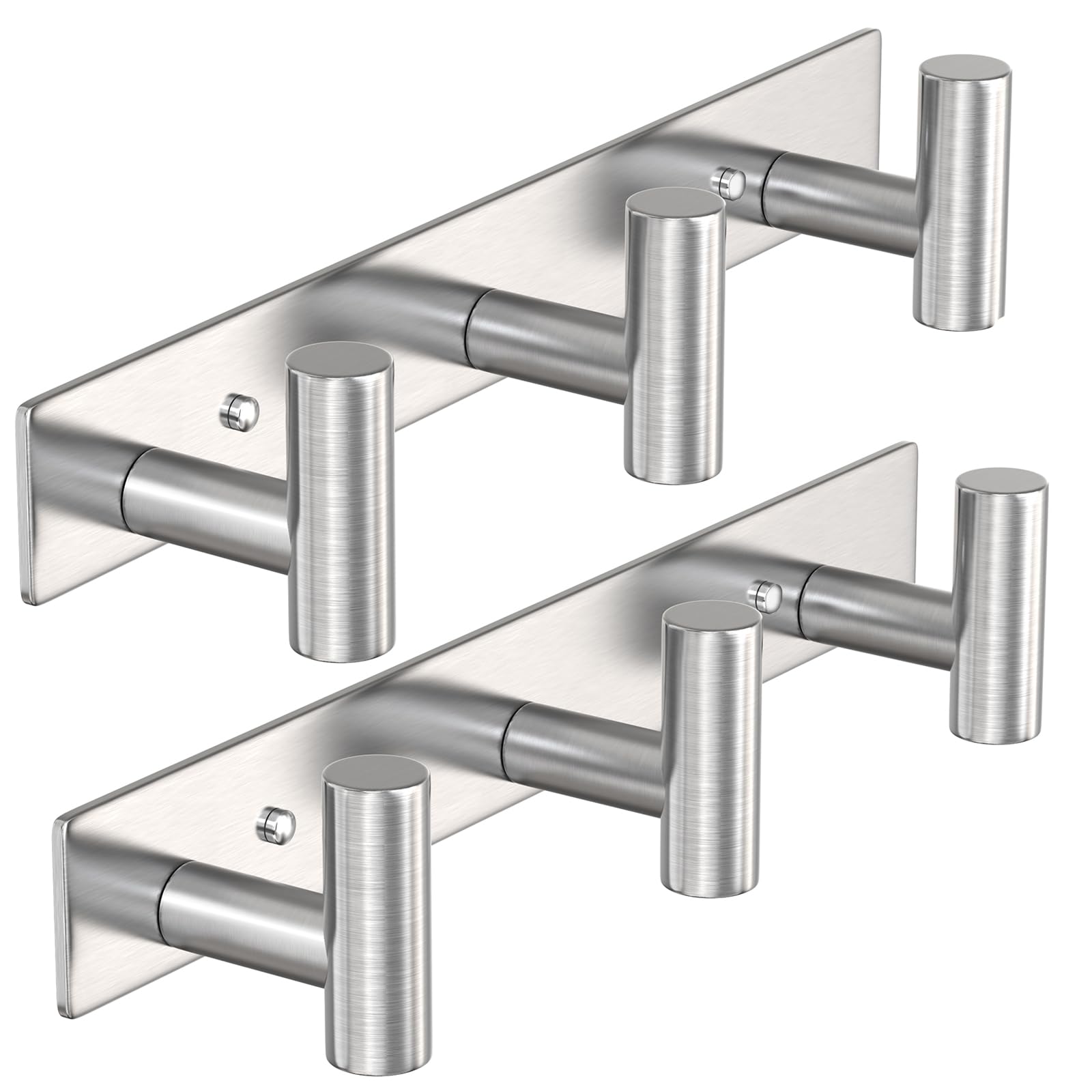 Silvery Hat and Coat Wall Mount Rack (2 Count)