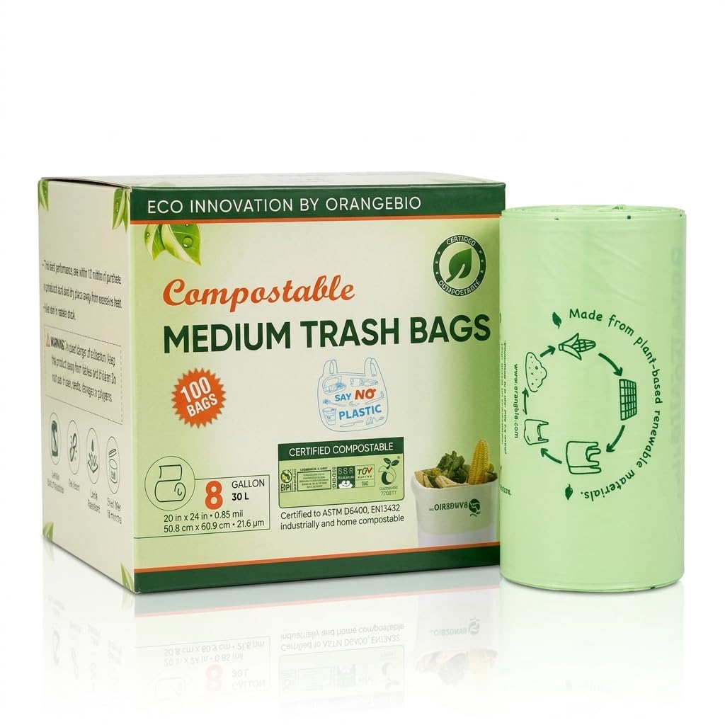 6 8 Gallon Compostable Trash Bags (100 Count)