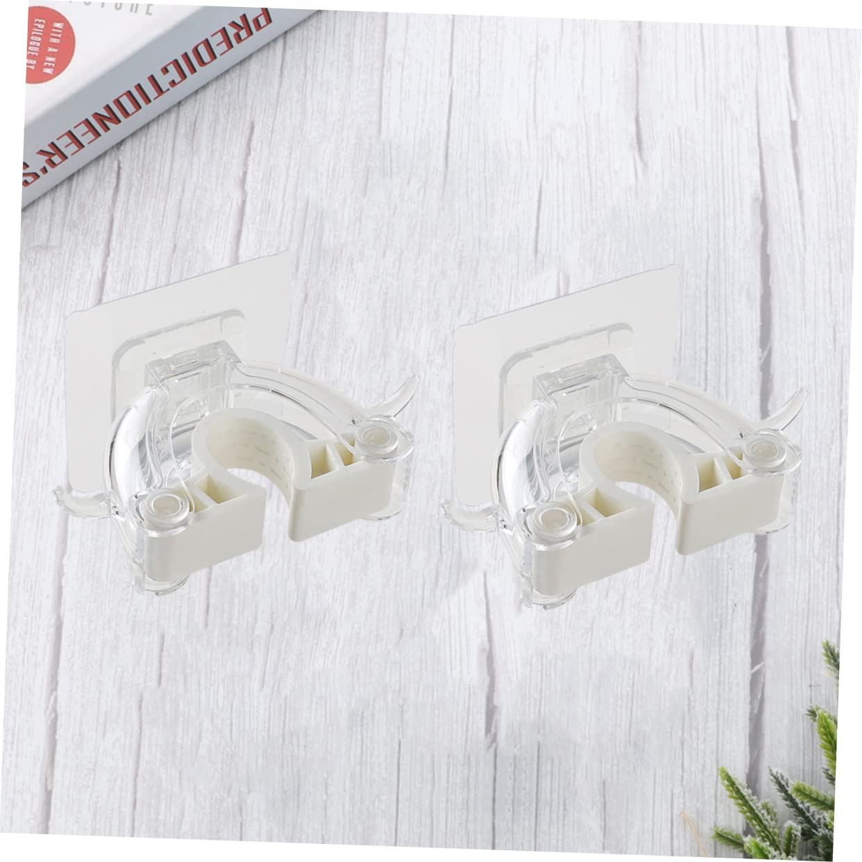 2pcs Mop Stand Broom Hanger Seamless Wall Mount Mop Holder Home Kitchen Bathroom Organizer