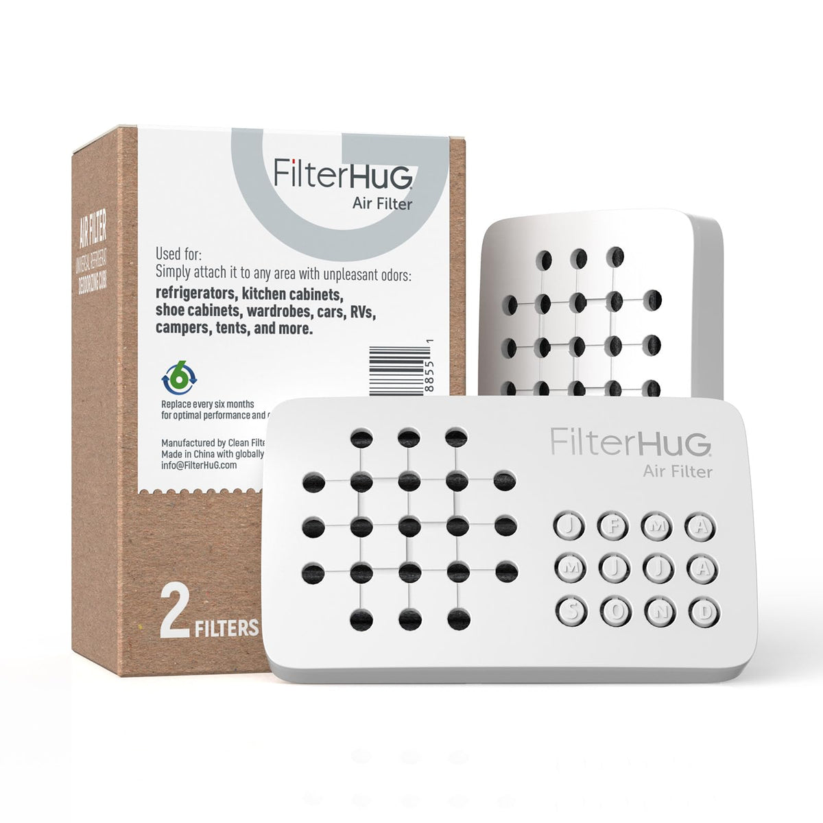 2Pack Premium Fridge Deodorizer & Odor Eliminator with Special Activated Carbon Fiber