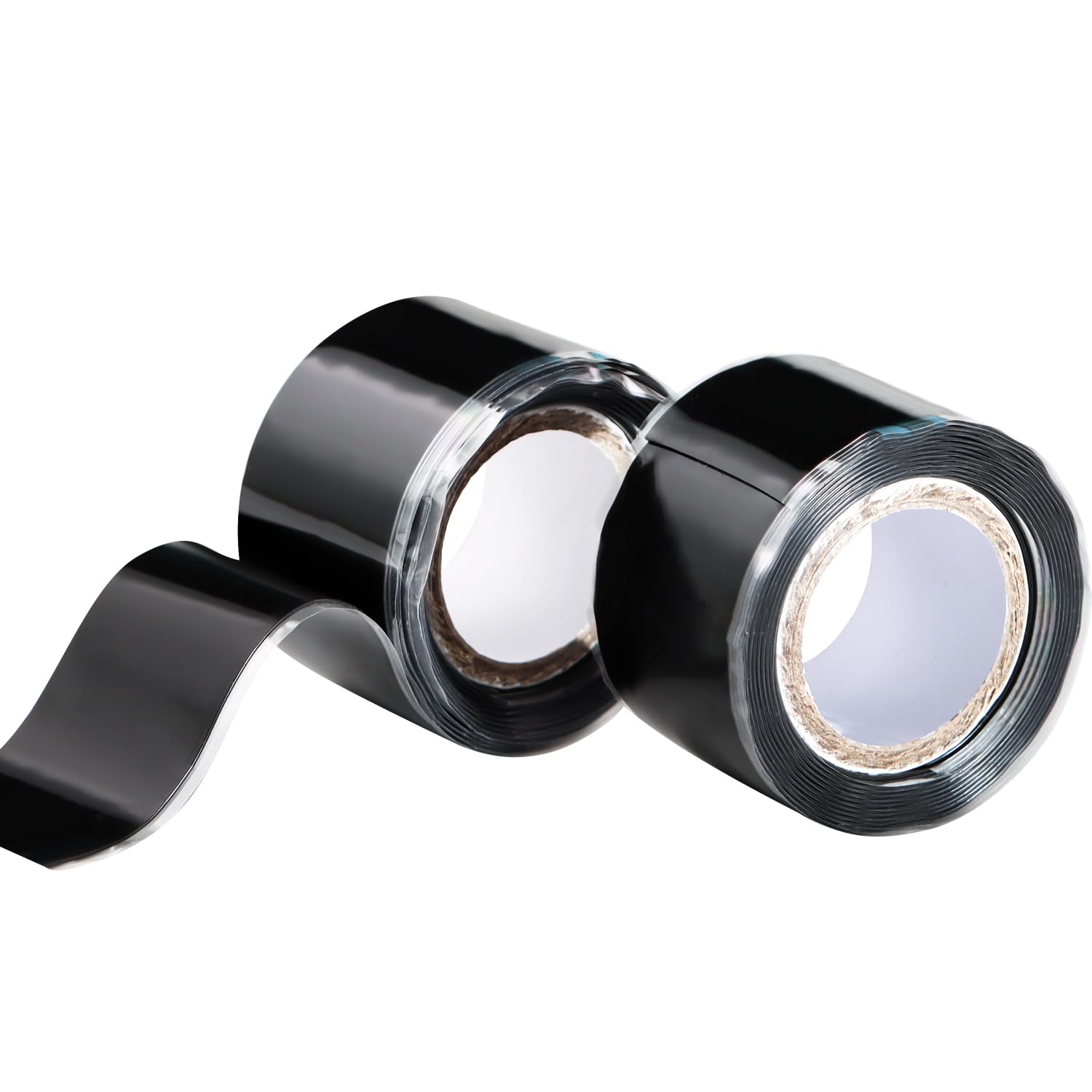 Self Fusing Silicone Tape 2 Rolls 1 in x 5' Black Waterproof Rubber Leak Proof Sealing Rubber Self