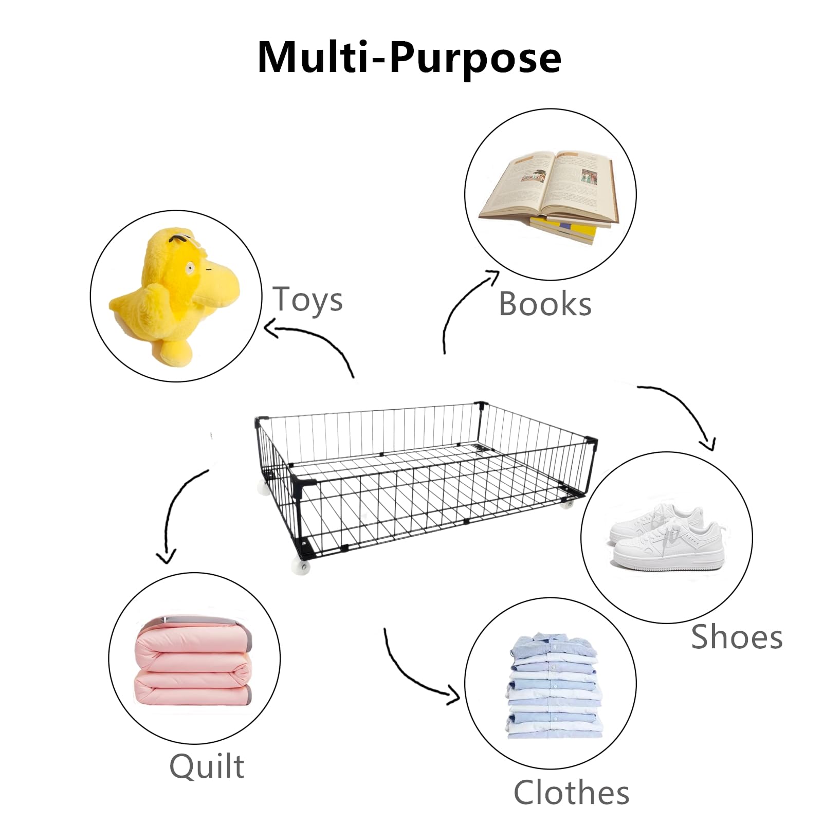 4 Pack Larger Under Bed Storage With Wheels (4 Count)
