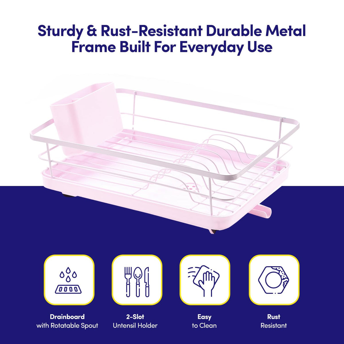 Dish Drying Rack 3 Piece Dish Drainer with Drainboard Set for Kitchen Counter