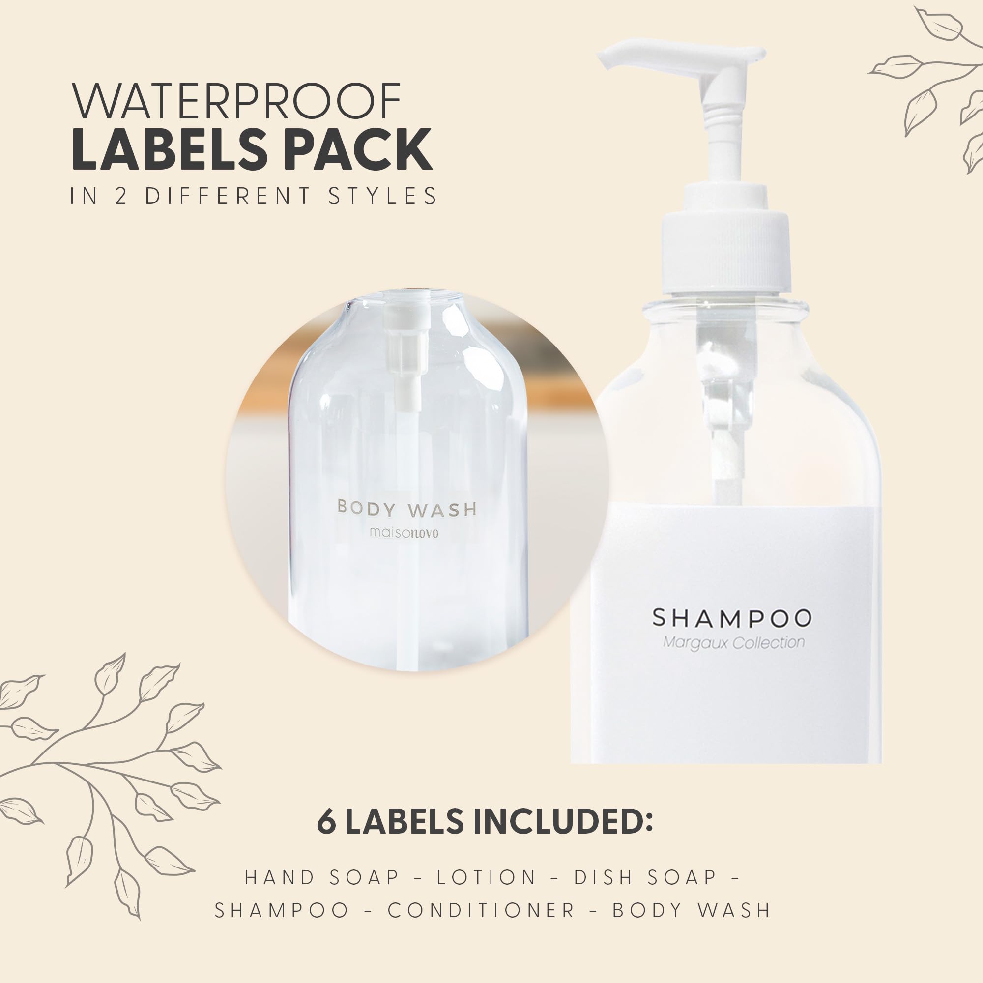 Refillable Shampoo and Conditioner Bottles (3 Count)