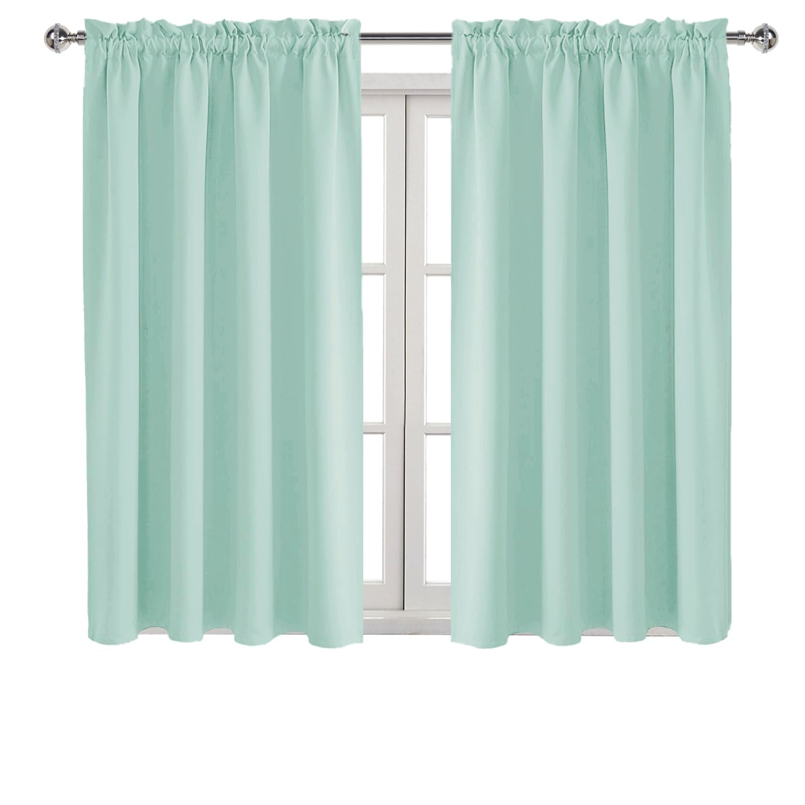 Blackout Curtains for Bedroom Living Room 52 x 45 Inch Long 2 Panels (2 Count)