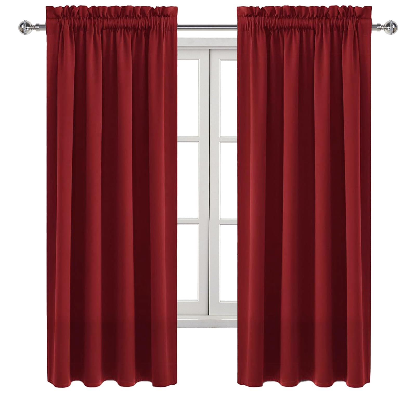 Blackout Curtains for Bedroom Living Room 42 x 63 Inch Long Burgundy