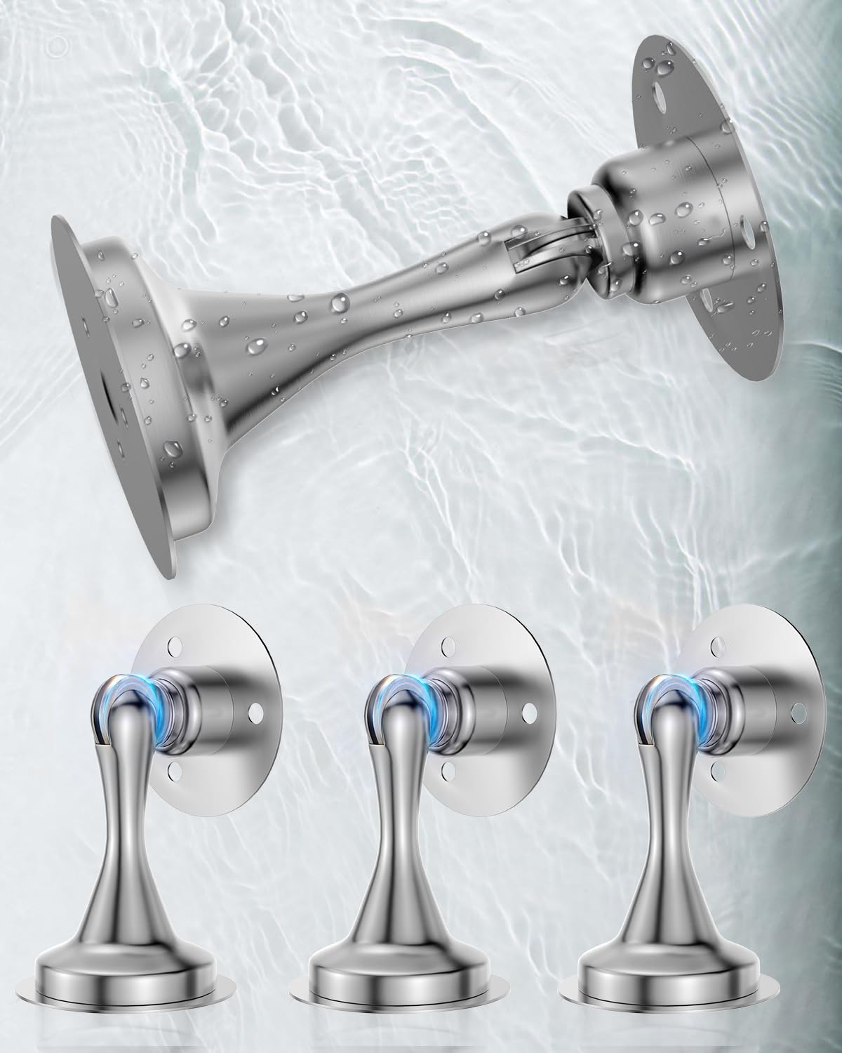Door Stoppers for Bottom of Door Magnetic Door Catch Wall Mount 4 Pack (4 Count)