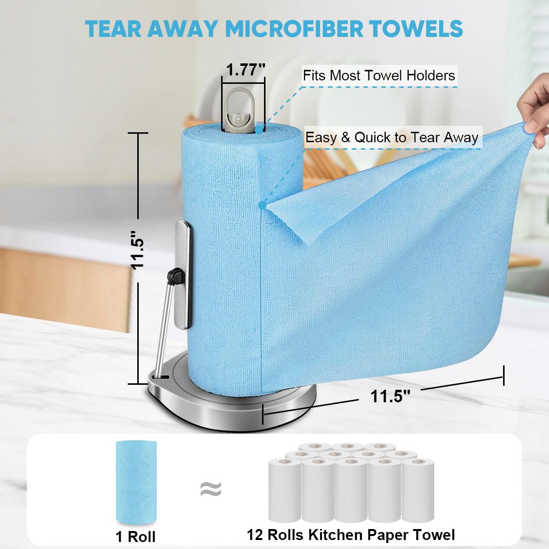 Microfiber Cleaning Cloth Roll (50 Count)