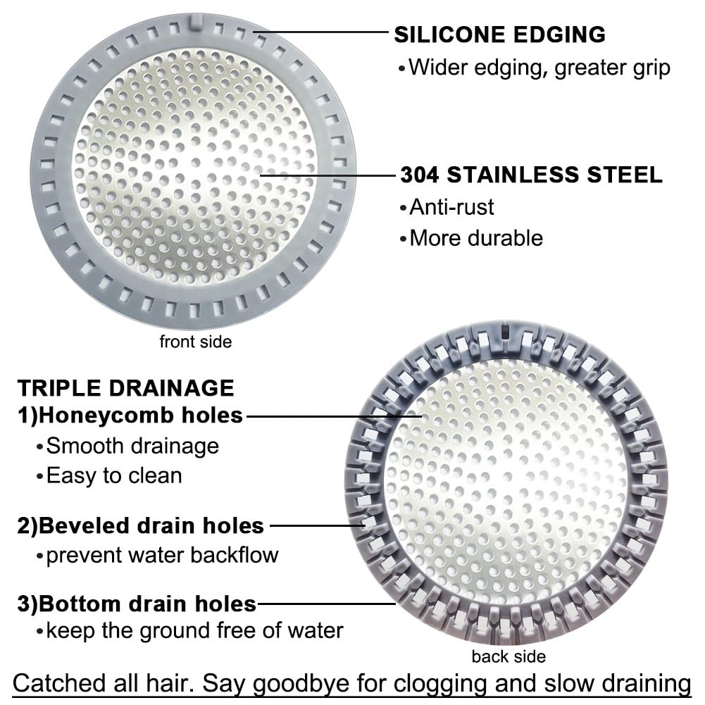 2PCS Shower Drain Hair Catcher (2 Count)