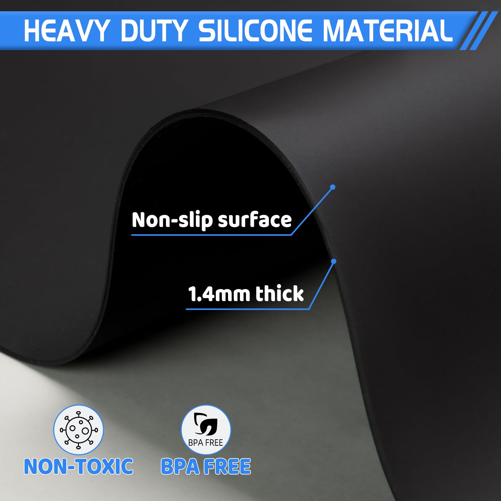 Silicone Mat 36"x 23.6" Heat Resistant Mats for Countertop Protector