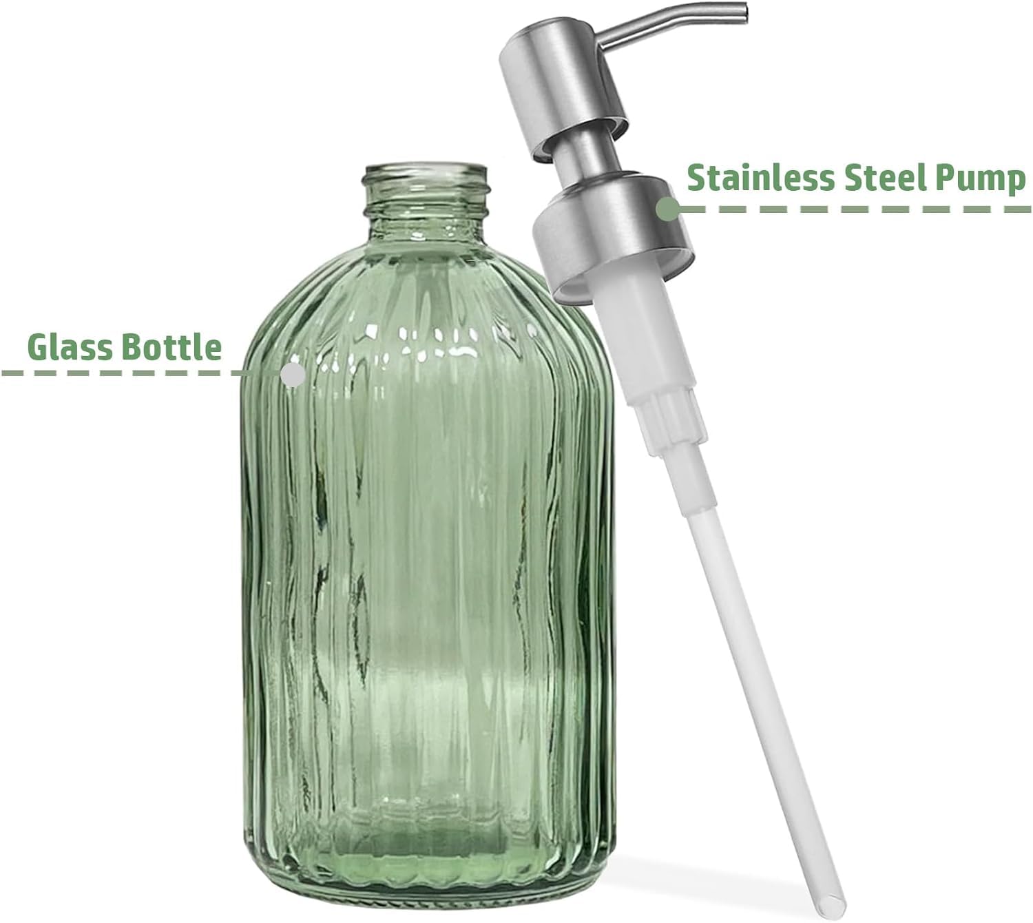 14Oz Green Soap Dispenser Bathroom (2 Count)