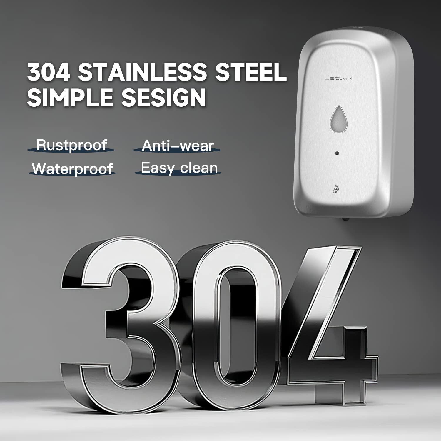 Touchless Wall Mount Stainless Steel Soap Dispenser 34OZ