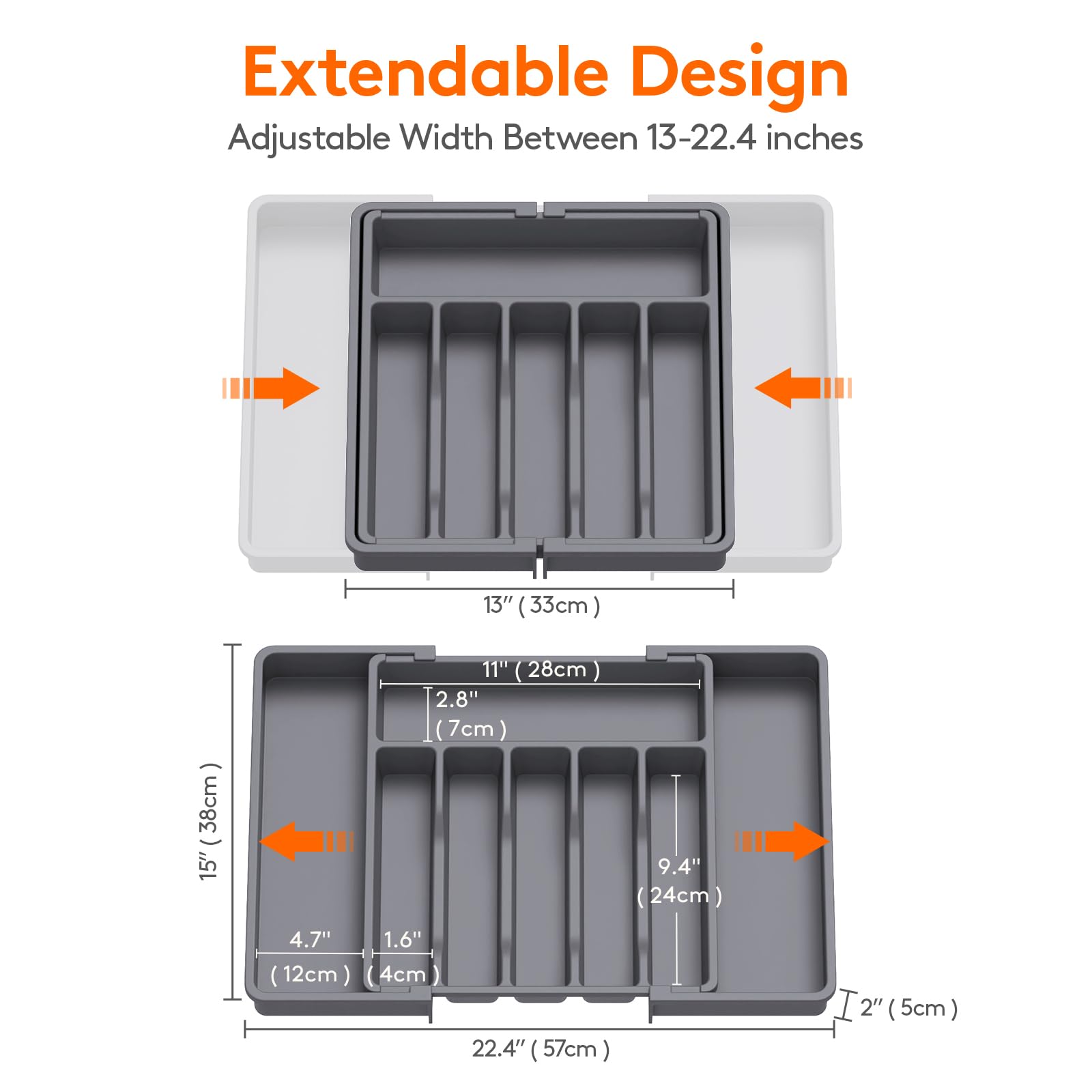 Extra Large Silverware Drawer Organizer (3 Count)