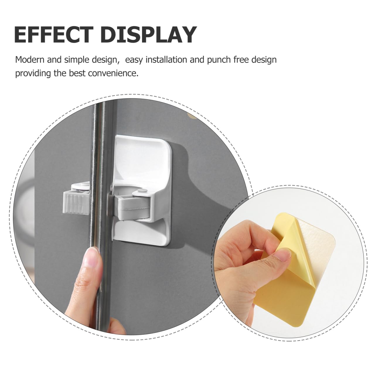 4Pcs Broom Holder Wall Mount Mop Grippers No Drilling Anti