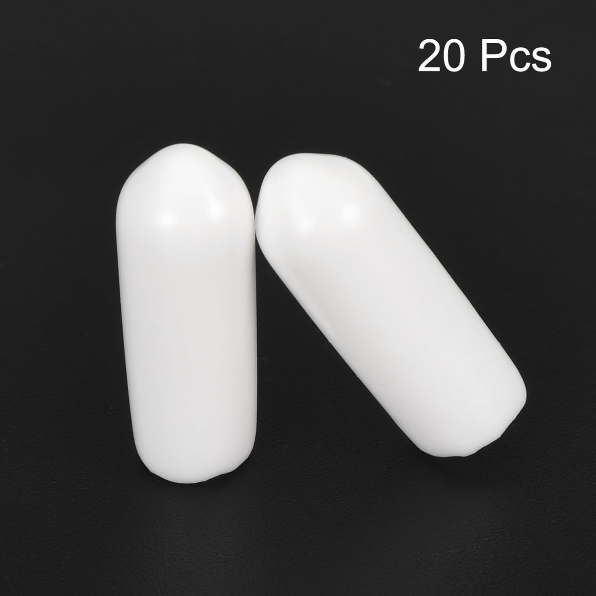 20pcs Rubber End Caps 5mm ID Vinyl Round End Cap Cover Screw Thread Protectors White