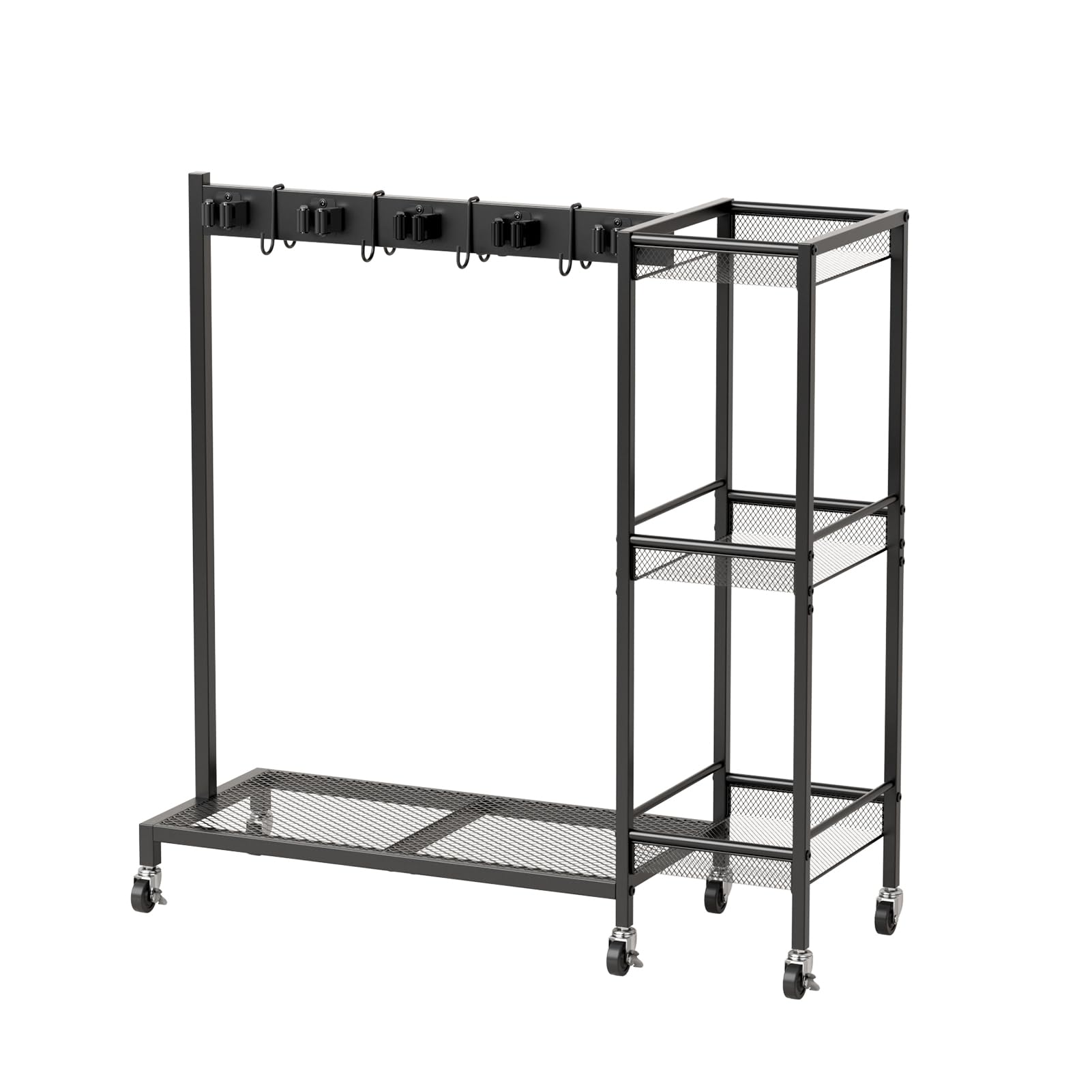 Wheeled Metal Broom Closet Storage Cabinet