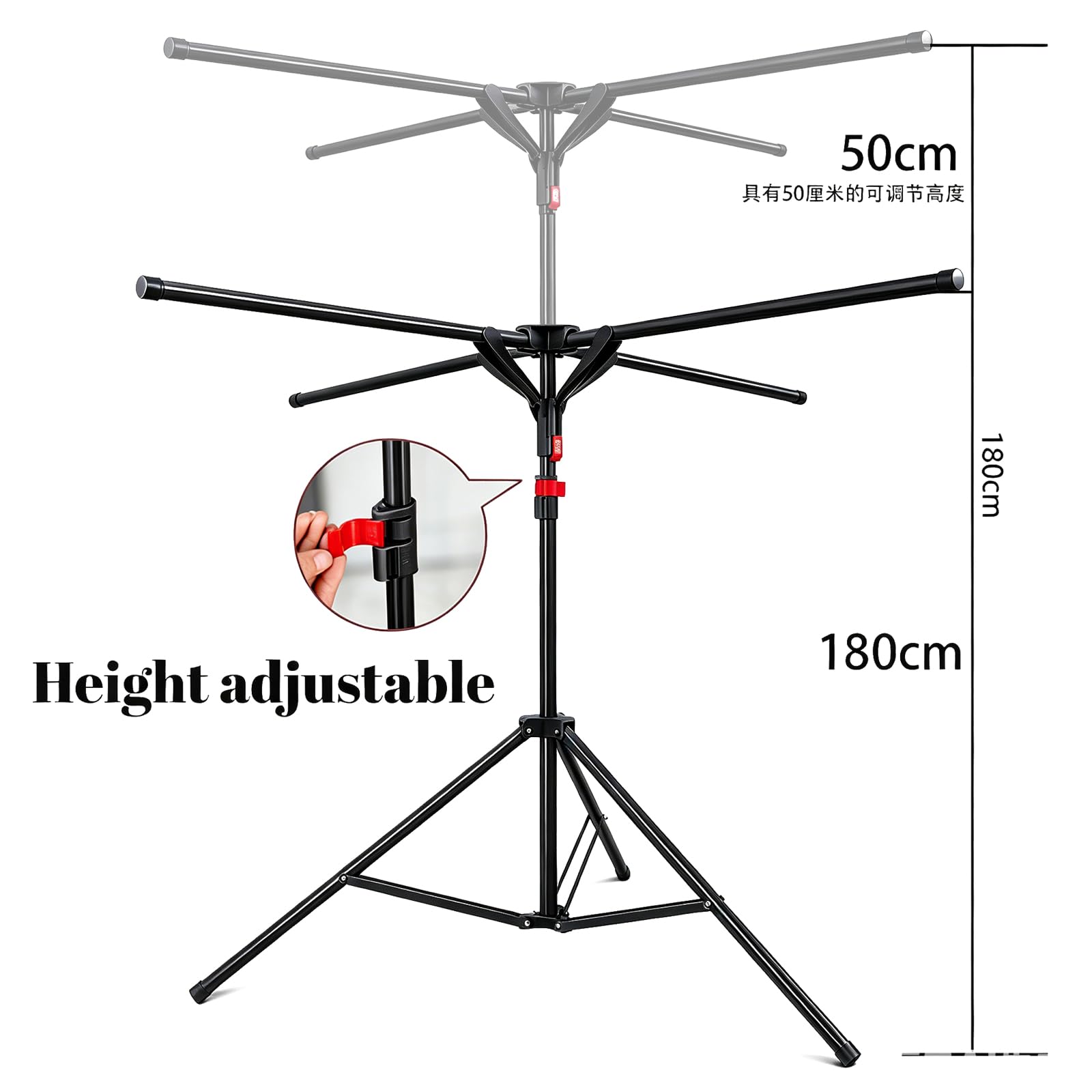 Black Clothes Drying Rack Tripod