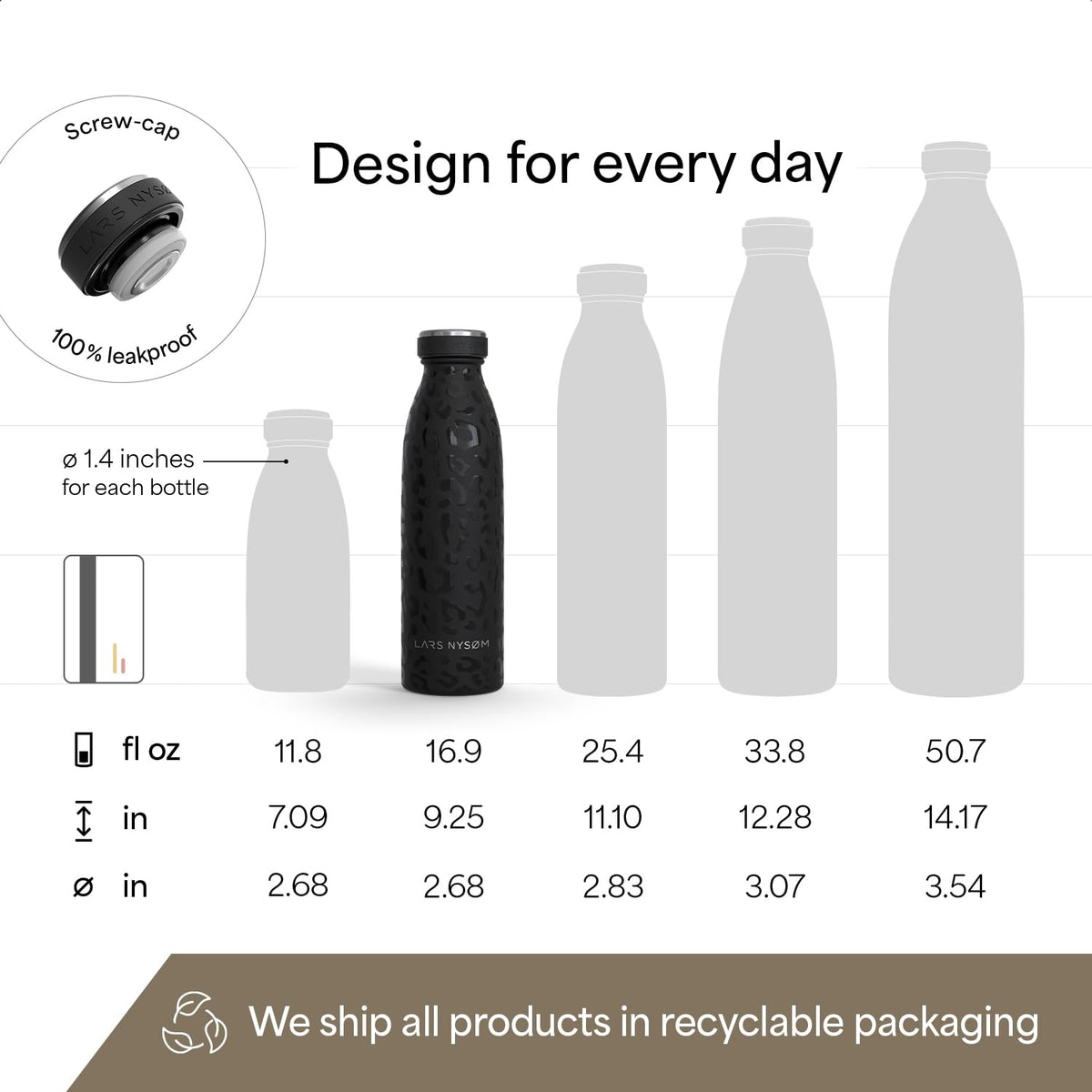Stainless Steel Insulated Water Bottle 12oz 17oz 25oz 34oz 51oz