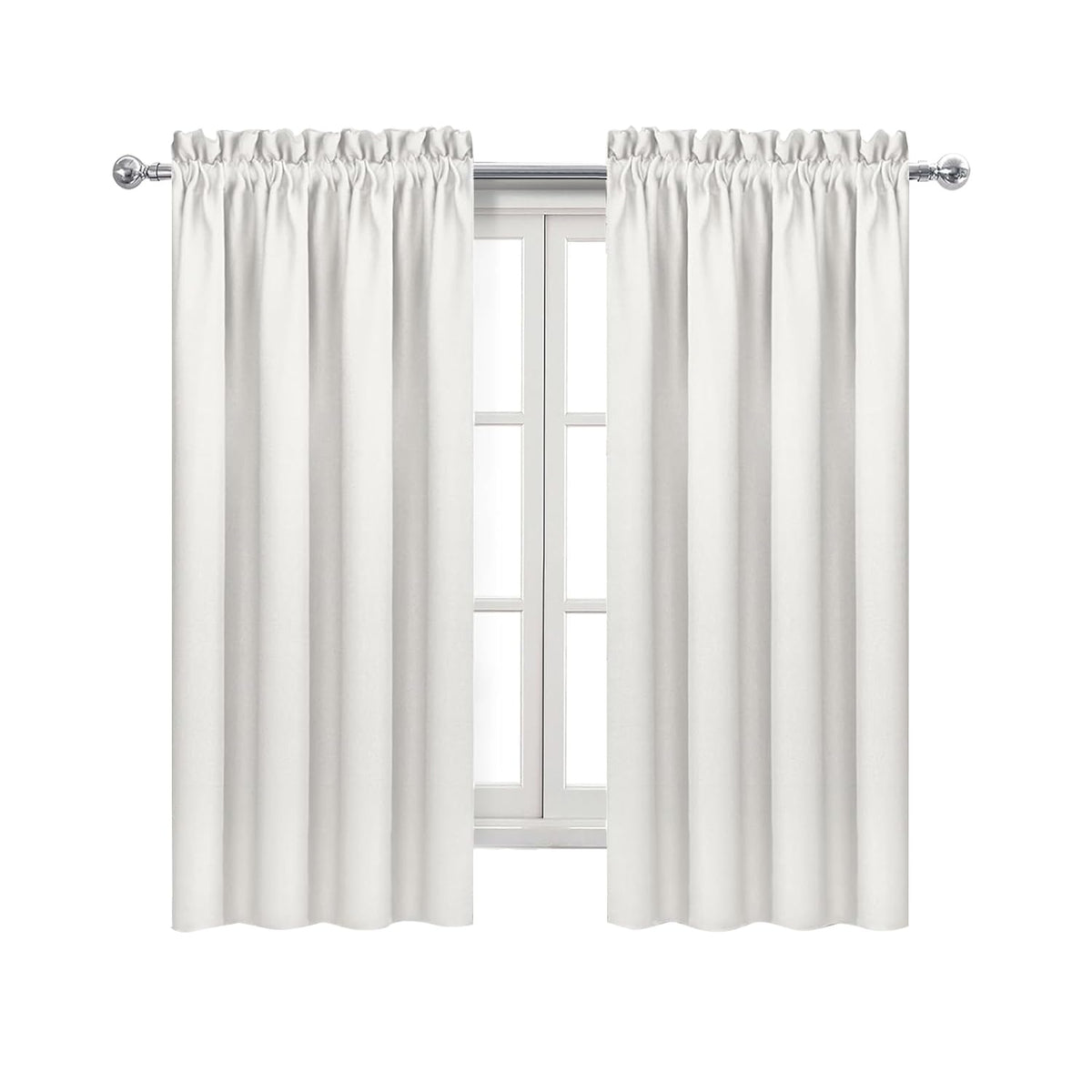 Blackout Curtains for Bedroom Living Room 38 x 63 Inch Long Ivory