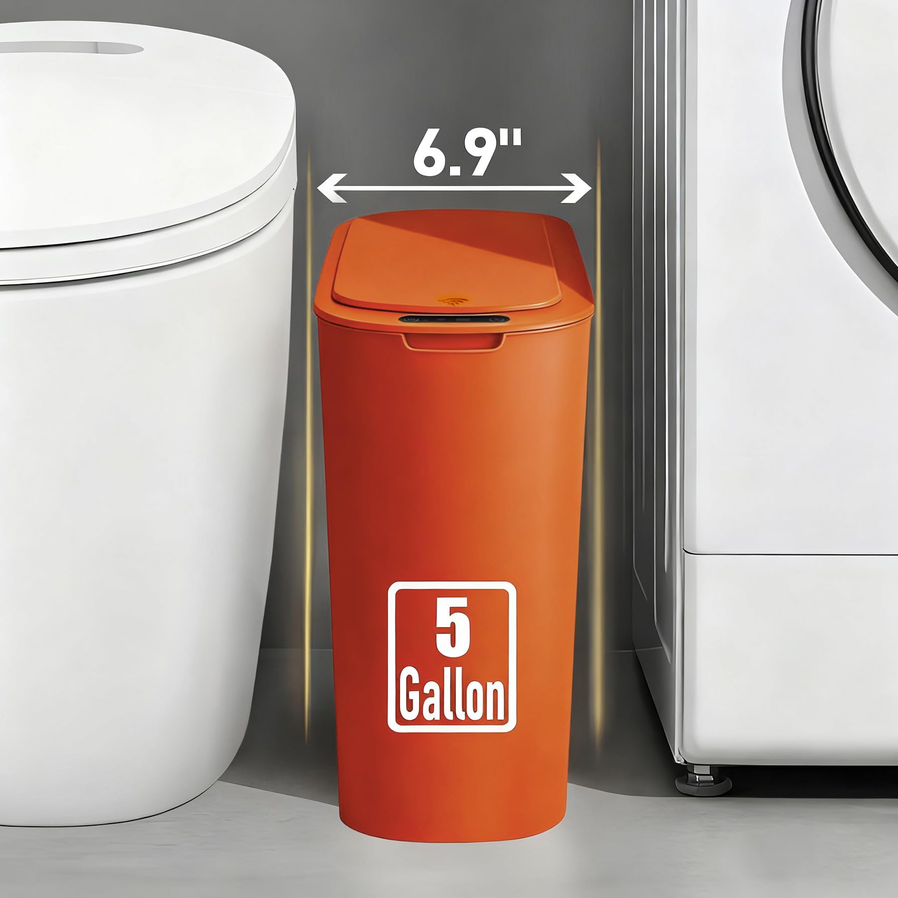 5 Gallon Automatic Bathroom Trash Can with Lid