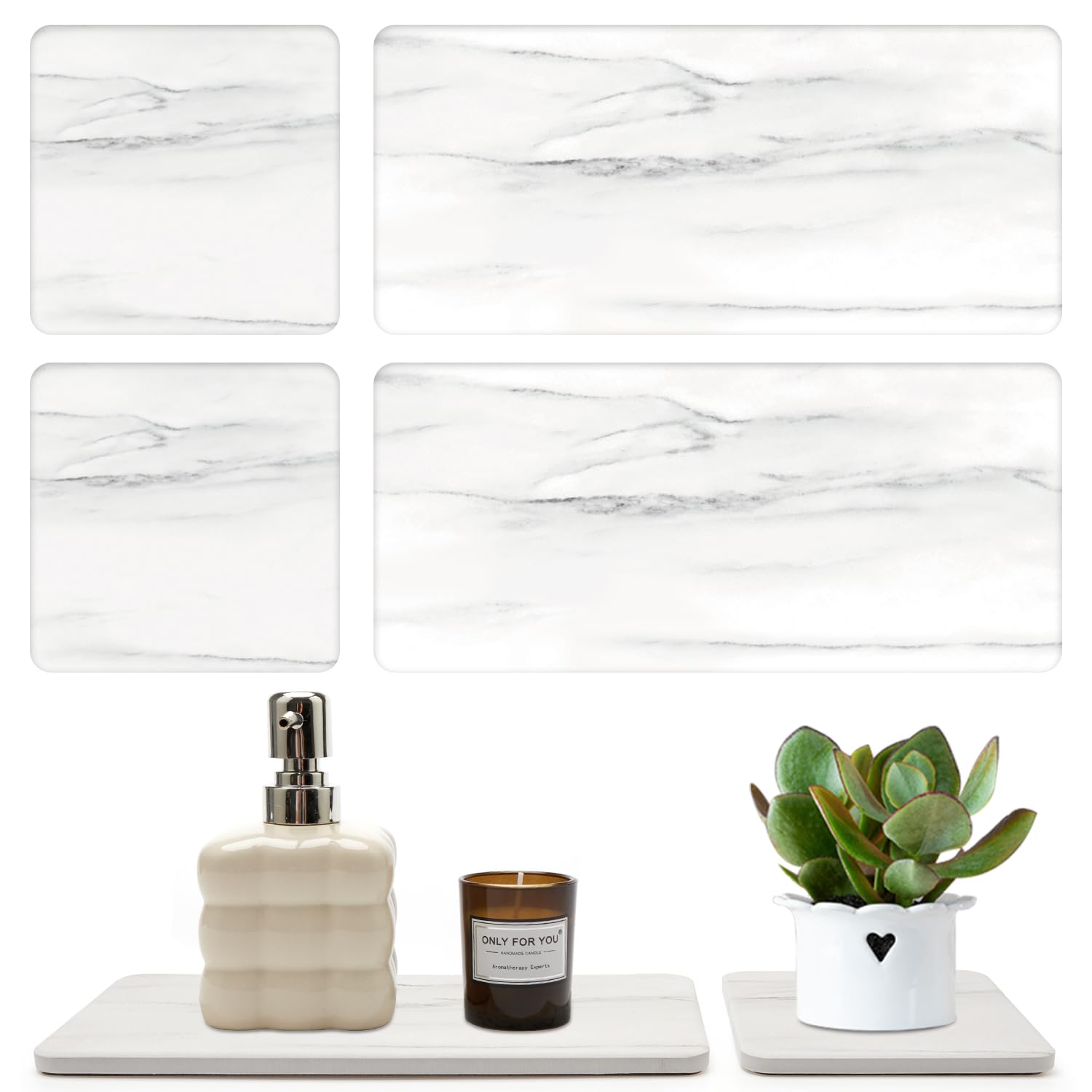 4 Water Absorbing Stone Drying Tray Bathroom Sink Kitchen Counter Soap Dish